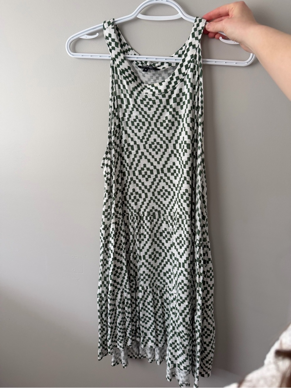 George Green & White Diamond Print Tank Dress